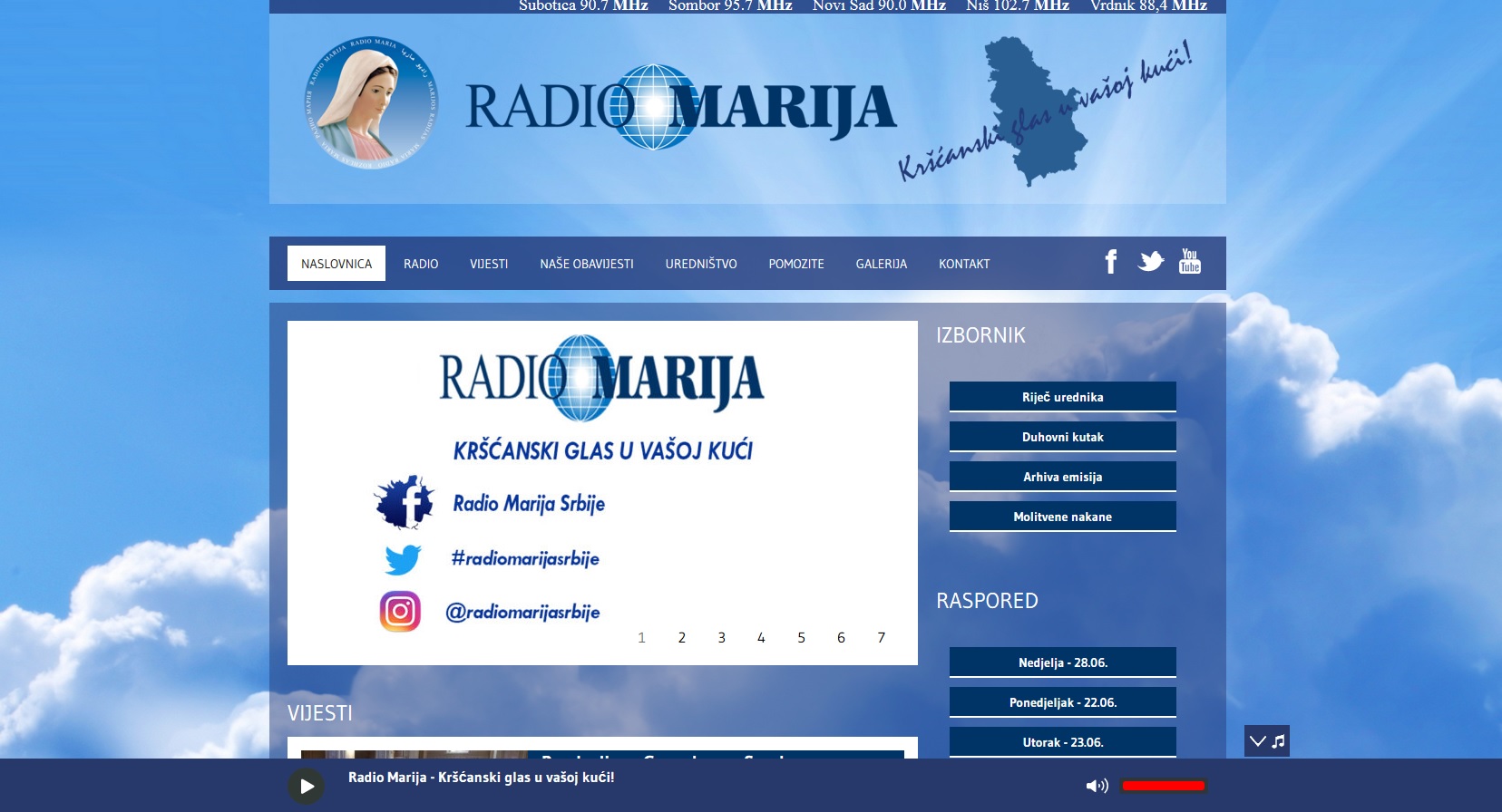 radio Marija printscreen