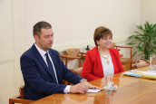 Susret v. d. ravnateljice ZKVH-a s ministricom kulture Republike Hrvatske Ninom Obuljen Koržinek