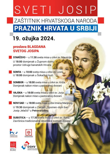 Proslava praznika hrvatske zajednice - blagdana sv. Josipa diljem Vojvodine