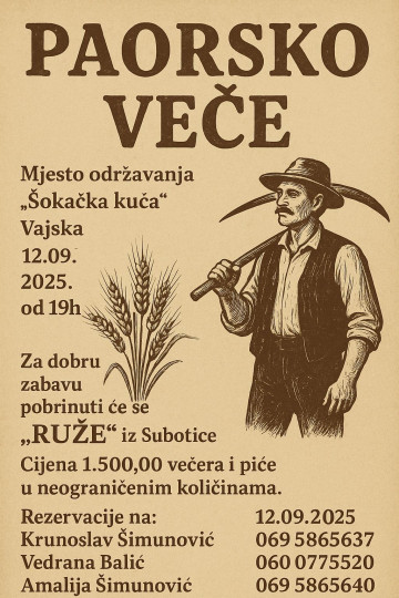 Paorsko veče u Vajskoj
