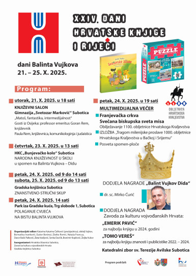 XXIV. dani hrvatske knjige i riječi – dani Balinta Vujkova: Književni salon - Matoš, fantastika, intermedijalnost